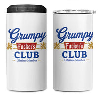 Grumpy Fuckers Club Lifetime Member 4 in 1 Can Cooler Tumbler Sarcastic Gag Gift Birthday Husband Dad Fathers Day