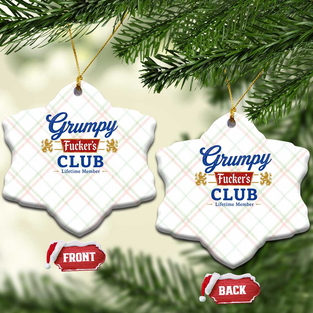 Grumpy Fuckers Club Lifetime Member Ceramic Ornament Sarcastic Gag Gift Birthday Husband Dad Fathers Day