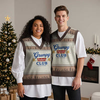 Grumpy Fuckers Club Lifetime Member V-Neck Knit Sweater Vest Sarcastic Gag Gift Birthday Husband Dad Fathers Day