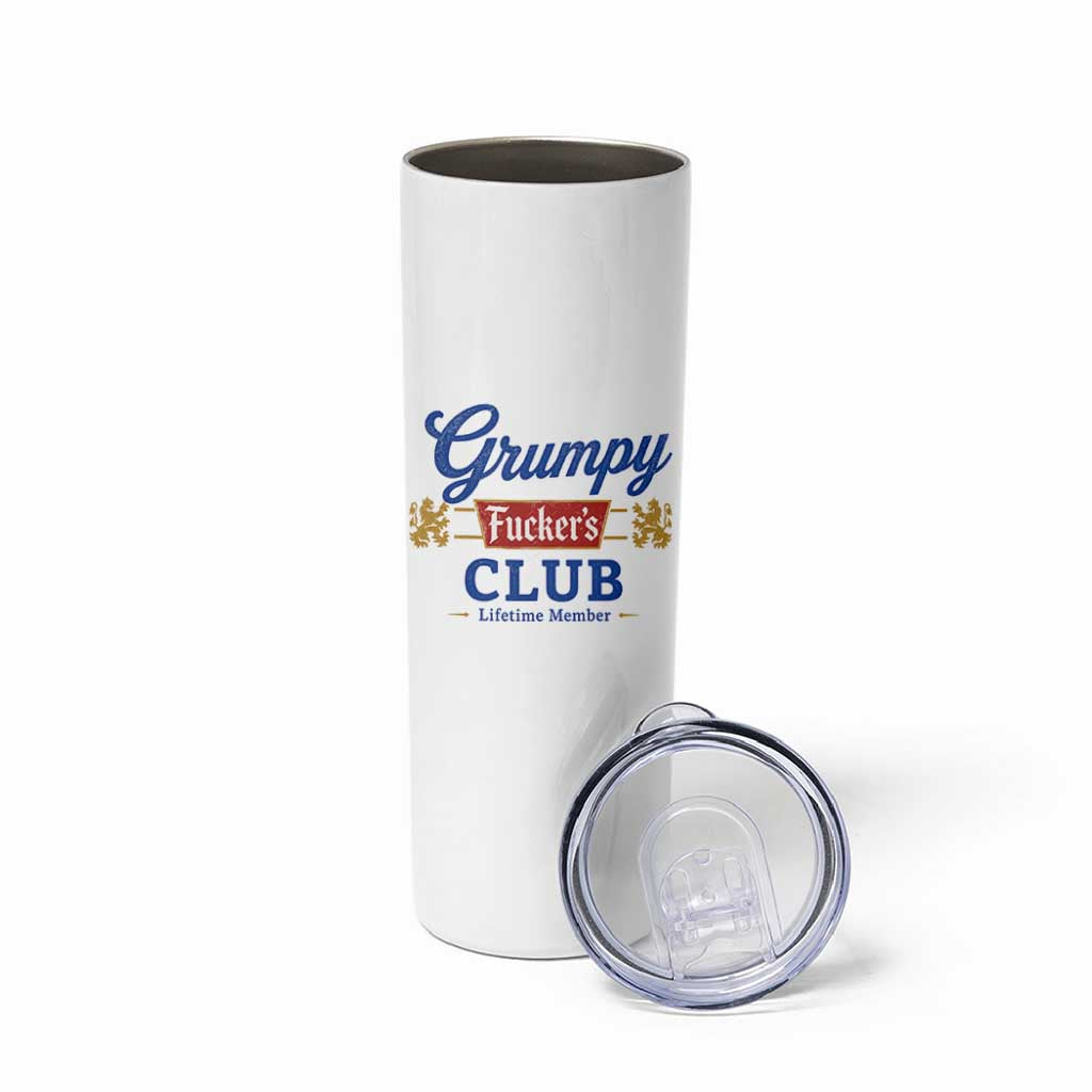Grumpy Fuckers Club Lifetime Member Skinny Tumbler Sarcastic Gag Gift Birthday Husband Dad Fathers Day