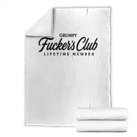Vintage Grumpy Fuckers Club Lifetime Member Throw Blanket Gag Gift Birthday Husband Dad Fathers Day