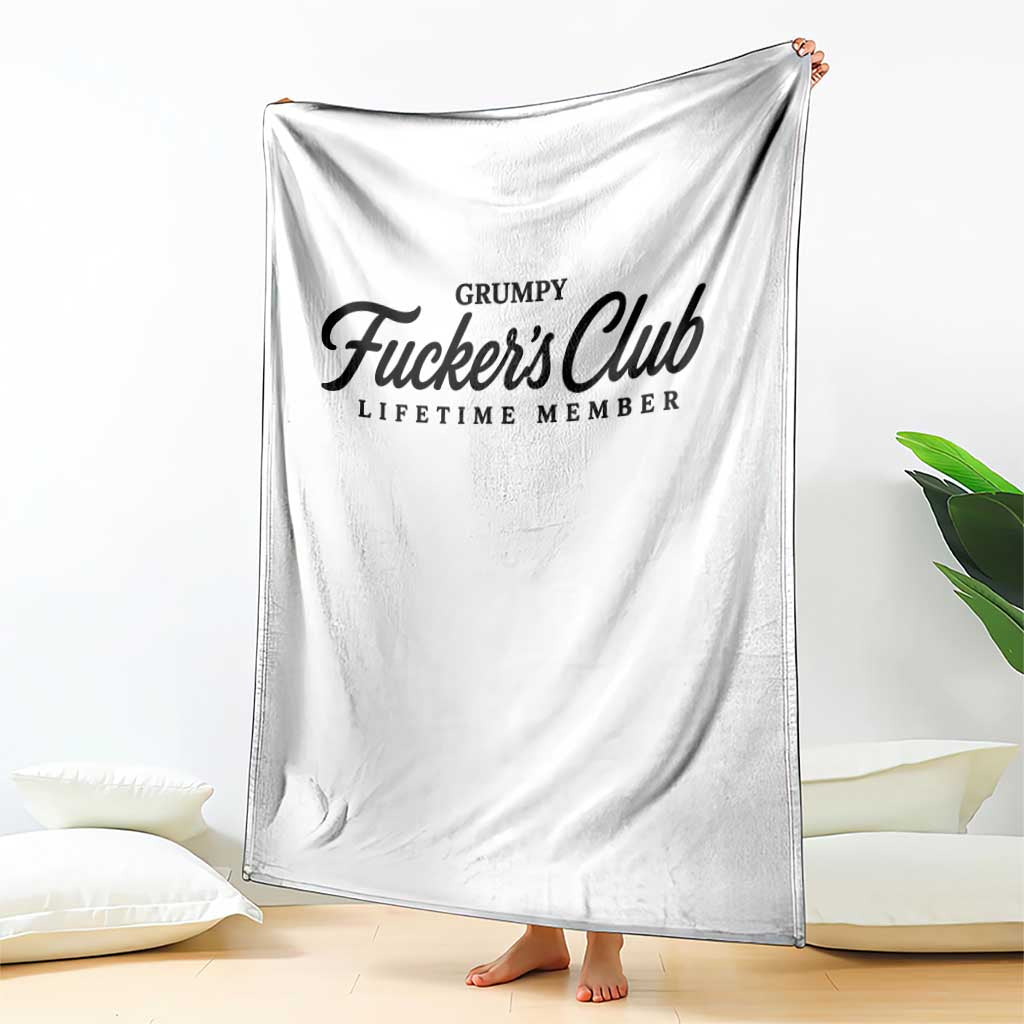 Vintage Grumpy Fuckers Club Lifetime Member Throw Blanket Gag Gift Birthday Husband Dad Fathers Day
