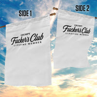 Vintage Grumpy Fuckers Club Lifetime Member Garden Flag Gag Gift Birthday Husband Dad Fathers Day