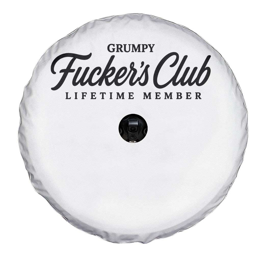 Vintage Grumpy Fuckers Club Lifetime Member Spare Tire Cover Gag Gift Birthday Husband Dad Fathers Day