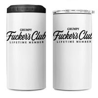 Vintage Grumpy Fuckers Club Lifetime Member 4 in 1 Can Cooler Tumbler Gag Gift Birthday Husband Dad Fathers Day