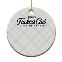Vintage Grumpy Fuckers Club Lifetime Member Ceramic Ornament Gag Gift Birthday Husband Dad Fathers Day
