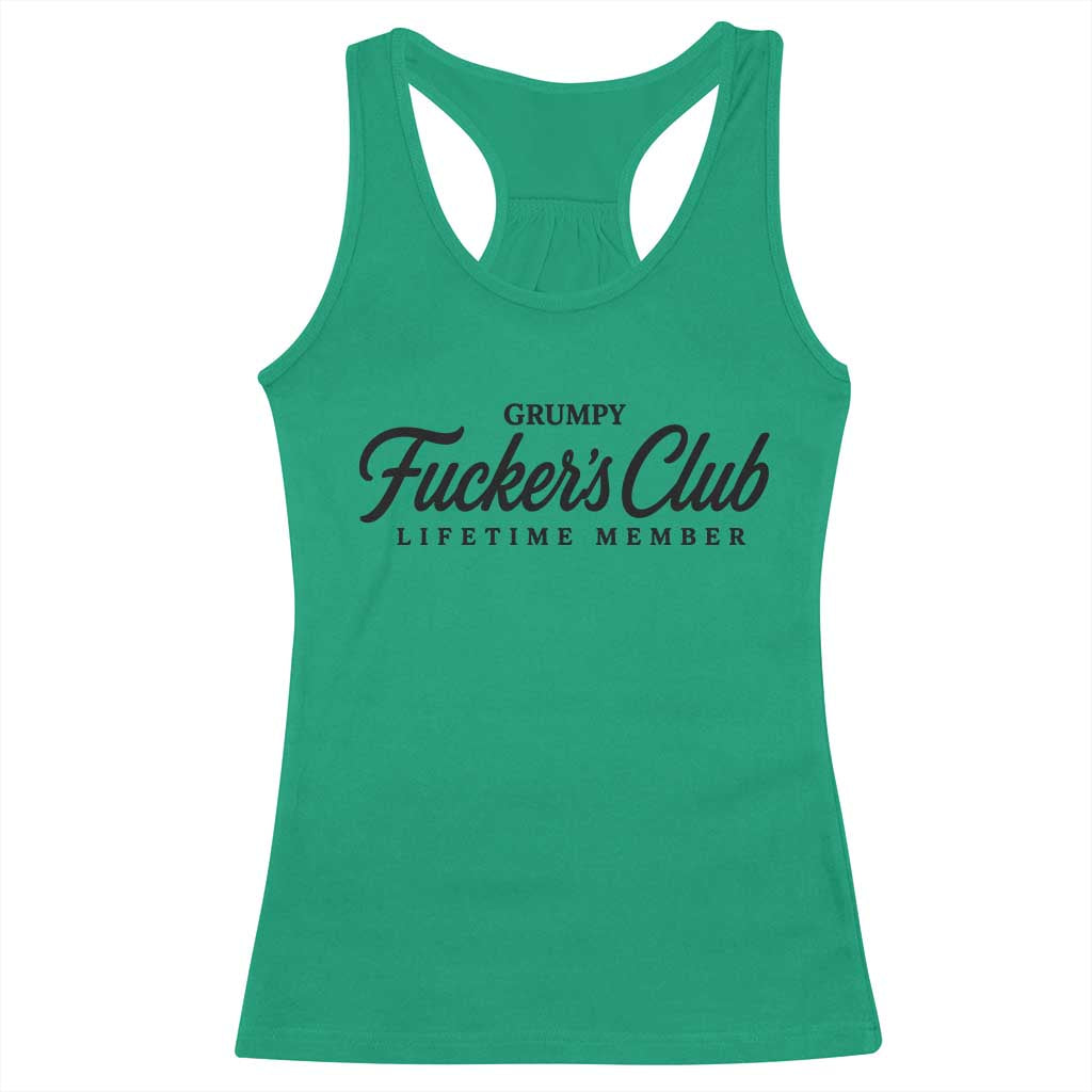 Vintage Grumpy Fuckers Club Lifetime Member Racerback Tank Top Gag Gift Birthday Husband Dad Fathers Day