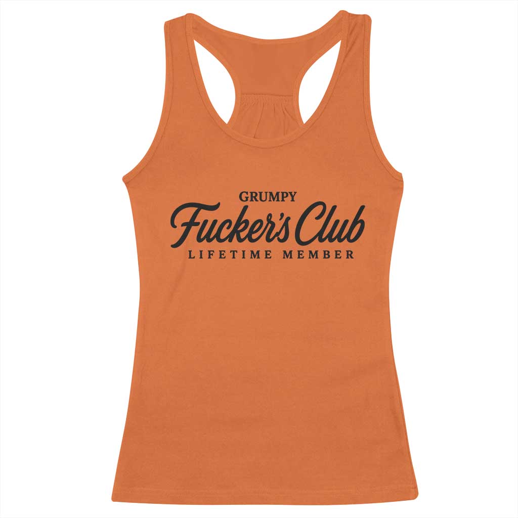 Vintage Grumpy Fuckers Club Lifetime Member Racerback Tank Top Gag Gift Birthday Husband Dad Fathers Day