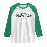 Vintage Grumpy Fuckers Club Lifetime Member Raglan Shirt Gag Gift Birthday Husband Dad Fathers Day