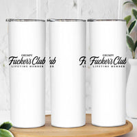 Vintage Grumpy Fuckers Club Lifetime Member Skinny Tumbler Gag Gift Birthday Husband Dad Fathers Day