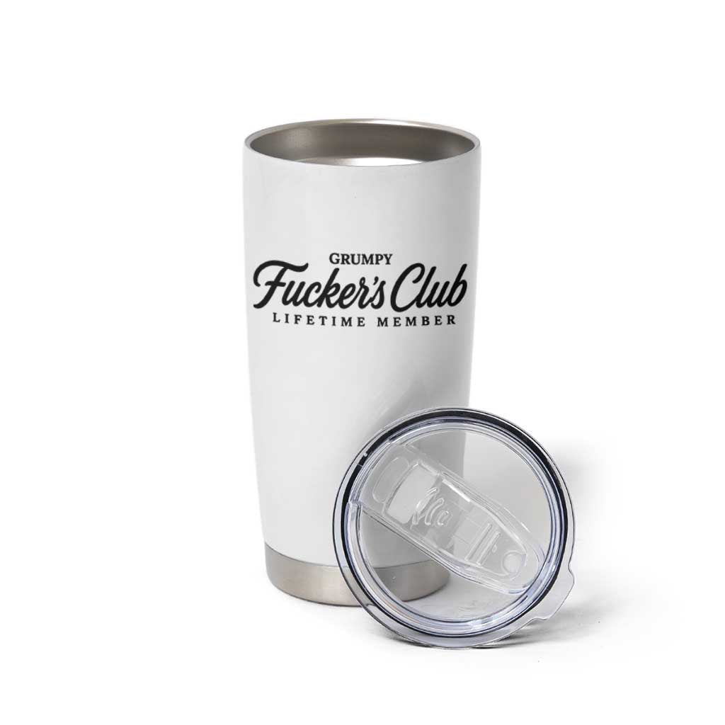Vintage Grumpy Fuckers Club Lifetime Member Tumbler Cup Gag Gift Birthday Husband Dad Fathers Day