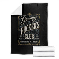 Vintage Grumpy Fuckers Club Lifetime Member Throw Blanket Retro Birthday Husband Dad Fathers Day