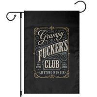 Vintage Grumpy Fuckers Club Lifetime Member Garden Flag Retro Birthday Husband Dad Fathers Day