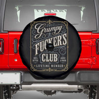 Vintage Grumpy Fuckers Club Lifetime Member Spare Tire Cover Retro Birthday Husband Dad Fathers Day