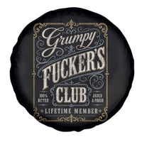 Vintage Grumpy Fuckers Club Lifetime Member Spare Tire Cover Retro Birthday Husband Dad Fathers Day
