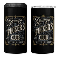 Vintage Grumpy Fuckers Club Lifetime Member 4 in 1 Can Cooler Tumbler Retro Birthday Husband Dad Fathers Day