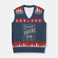 Vintage Grumpy Fuckers Club Lifetime Member V-Neck Knit Sweater Vest Retro Birthday Husband Dad Fathers Day