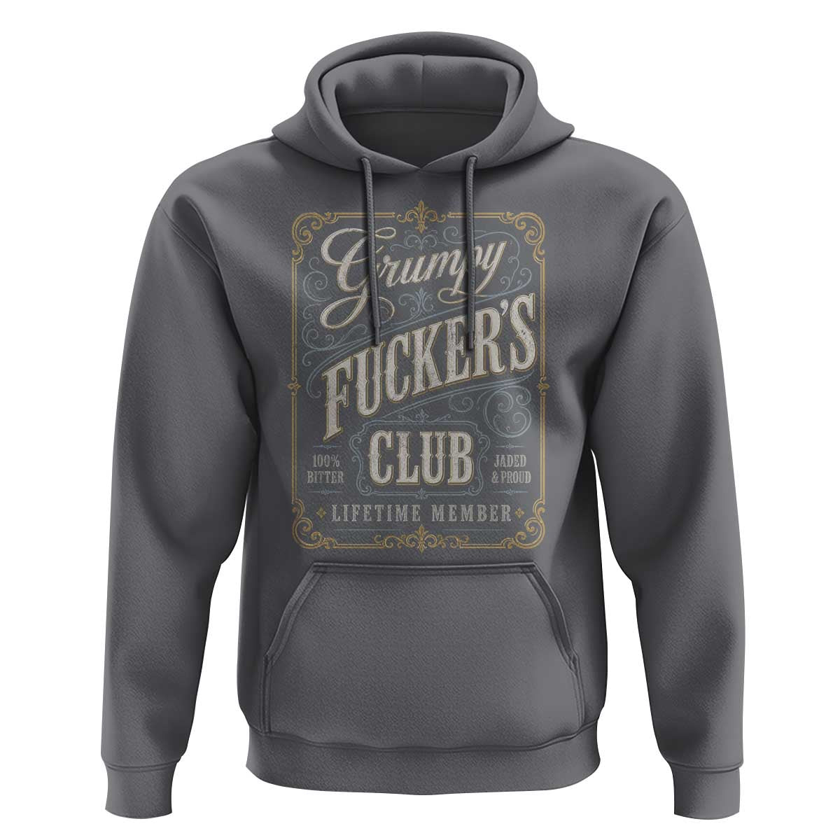 Vintage Grumpy Fuckers Club Lifetime Member Hoodie Retro Birthday Husband Dad Fathers Day