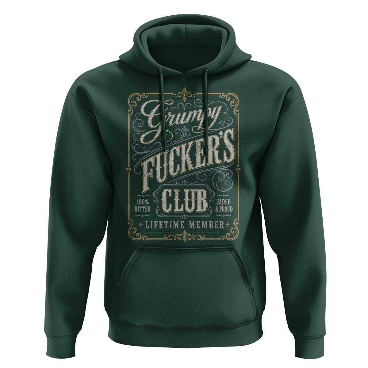 Vintage Grumpy Fuckers Club Lifetime Member Hoodie Retro Birthday Husband Dad Fathers Day