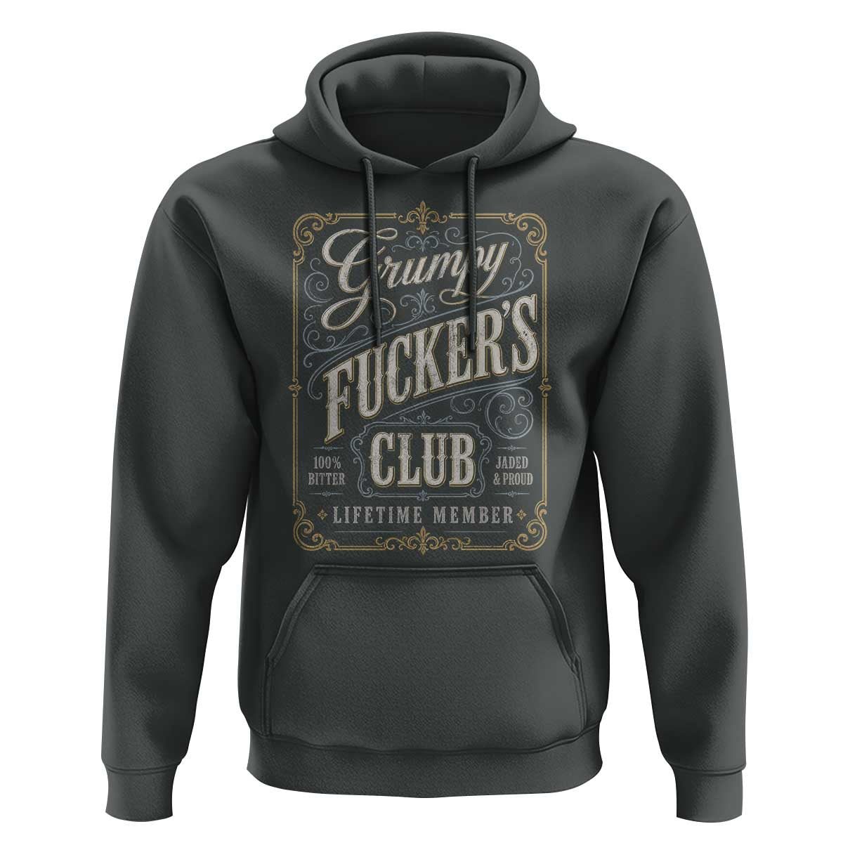 Vintage Grumpy Fuckers Club Lifetime Member Hoodie Retro Birthday Husband Dad Fathers Day