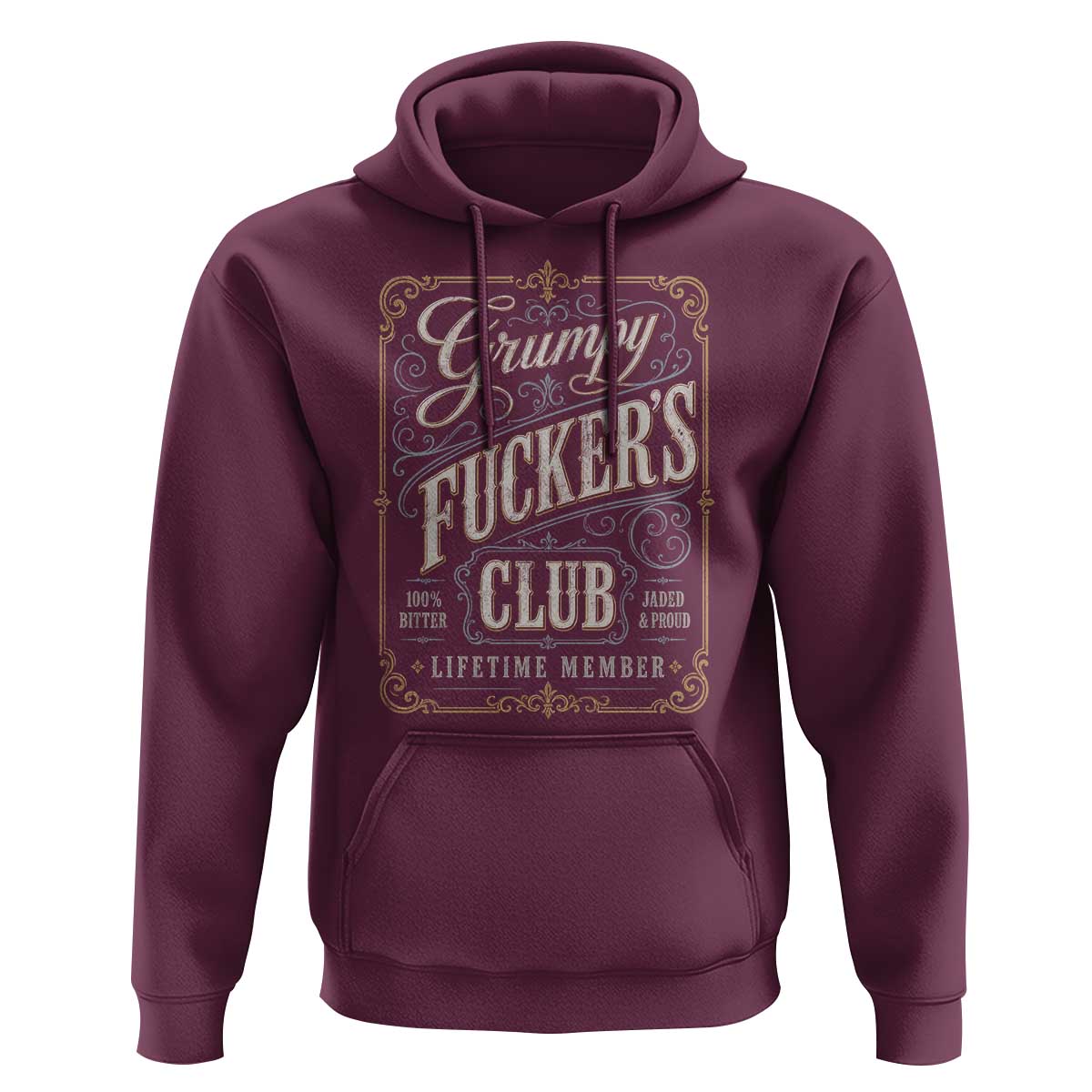 Vintage Grumpy Fuckers Club Lifetime Member Hoodie Retro Birthday Husband Dad Fathers Day