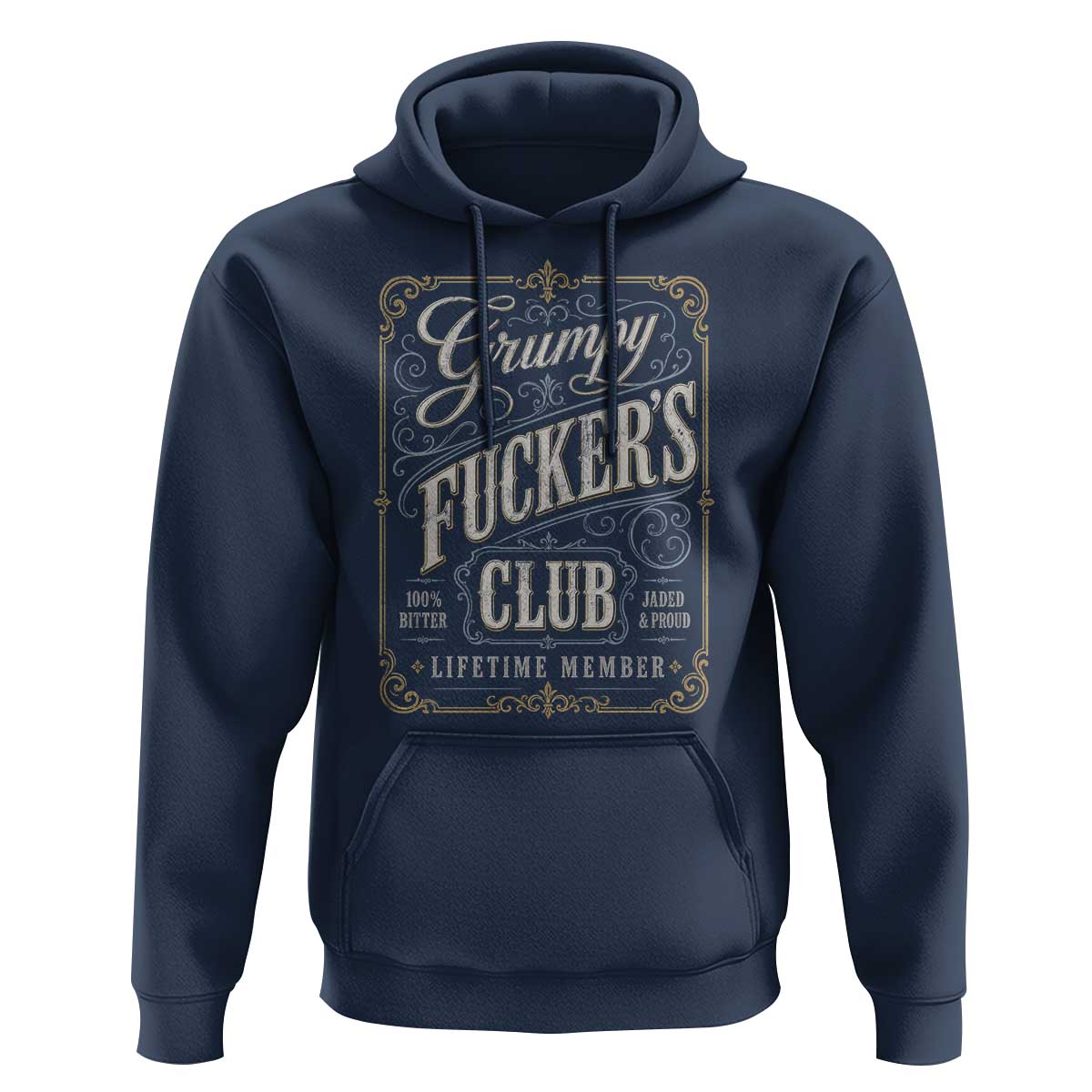 Vintage Grumpy Fuckers Club Lifetime Member Hoodie Retro Birthday Husband Dad Fathers Day