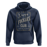 Vintage Grumpy Fuckers Club Lifetime Member Hoodie Retro Birthday Husband Dad Fathers Day