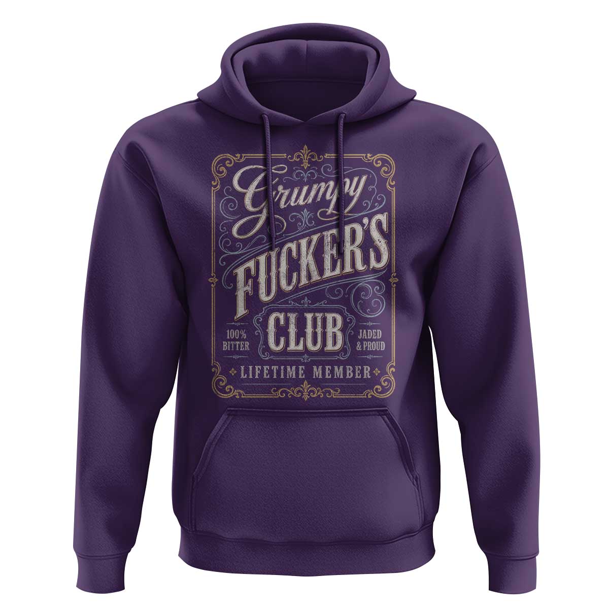 Vintage Grumpy Fuckers Club Lifetime Member Hoodie Retro Birthday Husband Dad Fathers Day