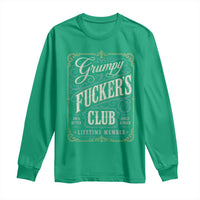 Vintage Grumpy Fuckers Club Lifetime Member Long Sleeve Shirt Retro Birthday Husband Dad Fathers Day