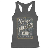 Vintage Grumpy Fuckers Club Lifetime Member Racerback Tank Top Retro Birthday Husband Dad Fathers Day