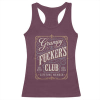 Vintage Grumpy Fuckers Club Lifetime Member Racerback Tank Top Retro Birthday Husband Dad Fathers Day