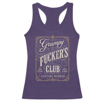 Vintage Grumpy Fuckers Club Lifetime Member Racerback Tank Top Retro Birthday Husband Dad Fathers Day