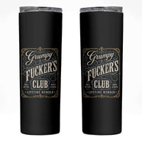 Vintage Grumpy Fuckers Club Lifetime Member Skinny Tumbler Retro Birthday Husband Dad Fathers Day