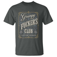Vintage Grumpy Fuckers Club Lifetime Member T Shirt Retro Birthday Husband Dad Fathers Day