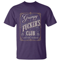 Vintage Grumpy Fuckers Club Lifetime Member T Shirt Retro Birthday Husband Dad Fathers Day