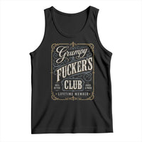 Vintage Grumpy Fuckers Club Lifetime Member Tank Top Retro Birthday Husband Dad Fathers Day