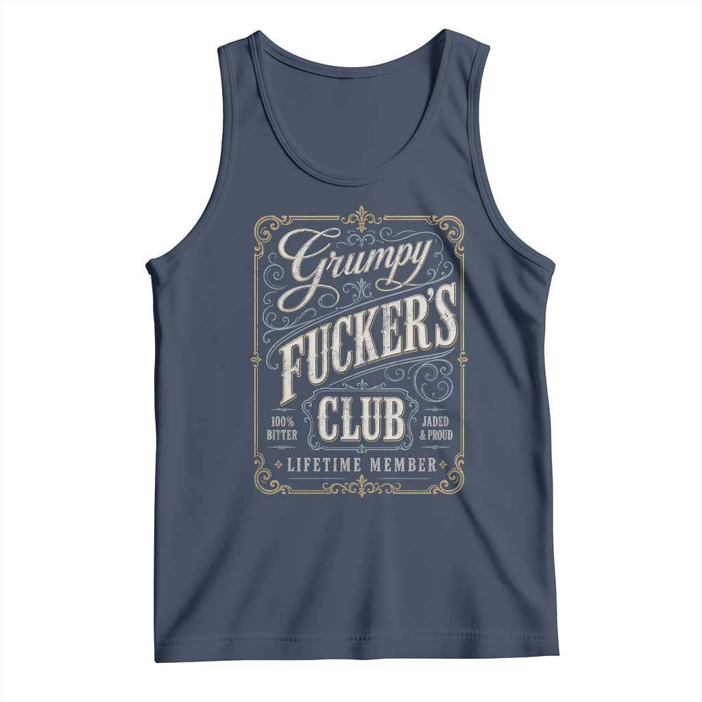 Vintage Grumpy Fuckers Club Lifetime Member Tank Top Retro Birthday Husband Dad Fathers Day