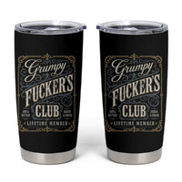 Vintage Grumpy Fuckers Club Lifetime Member Tumbler Cup Retro Birthday Husband Dad Fathers Day