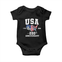 250th Anniversary USA Baby Onesie 4th of July America US Flag Patriotic 250 Years American Flag