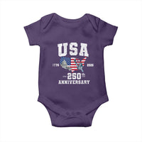 250th Anniversary USA Baby Onesie 4th of July America US Flag Patriotic 250 Years American Flag