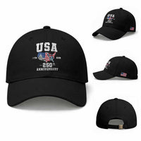 250th Anniversary USA Baseball Cap 4th of July America US Flag Patriotic 250 Years American Flag