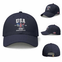 250th Anniversary USA Baseball Cap 4th of July America US Flag Patriotic 250 Years American Flag