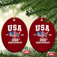 250th Anniversary USA Ceramic Ornament 4th of July America US Flag Patriotic 250 Years American Flag