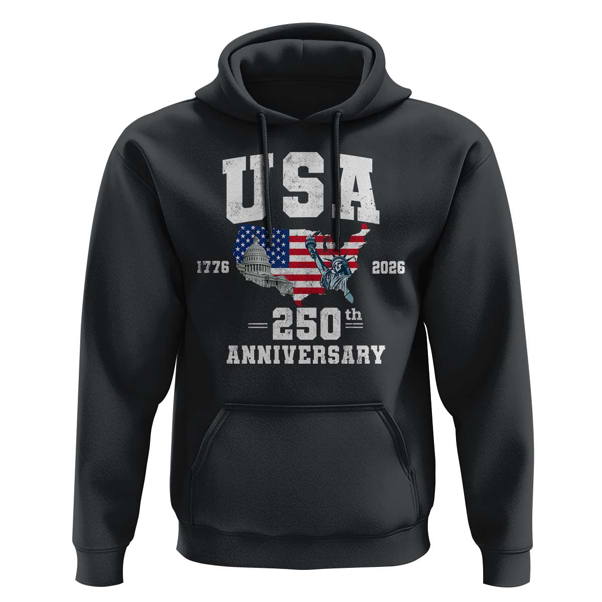 250th Anniversary USA Hoodie 4th of July America US Flag Patriotic 250 Years American Flag