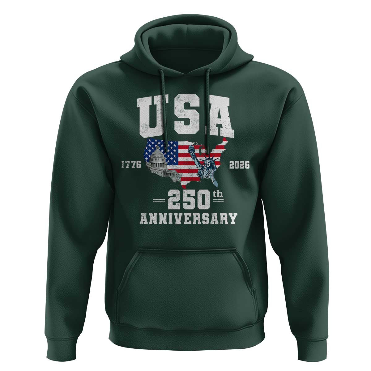 250th Anniversary USA Hoodie 4th of July America US Flag Patriotic 250 Years American Flag