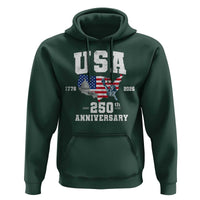 250th Anniversary USA Hoodie 4th of July America US Flag Patriotic 250 Years American Flag