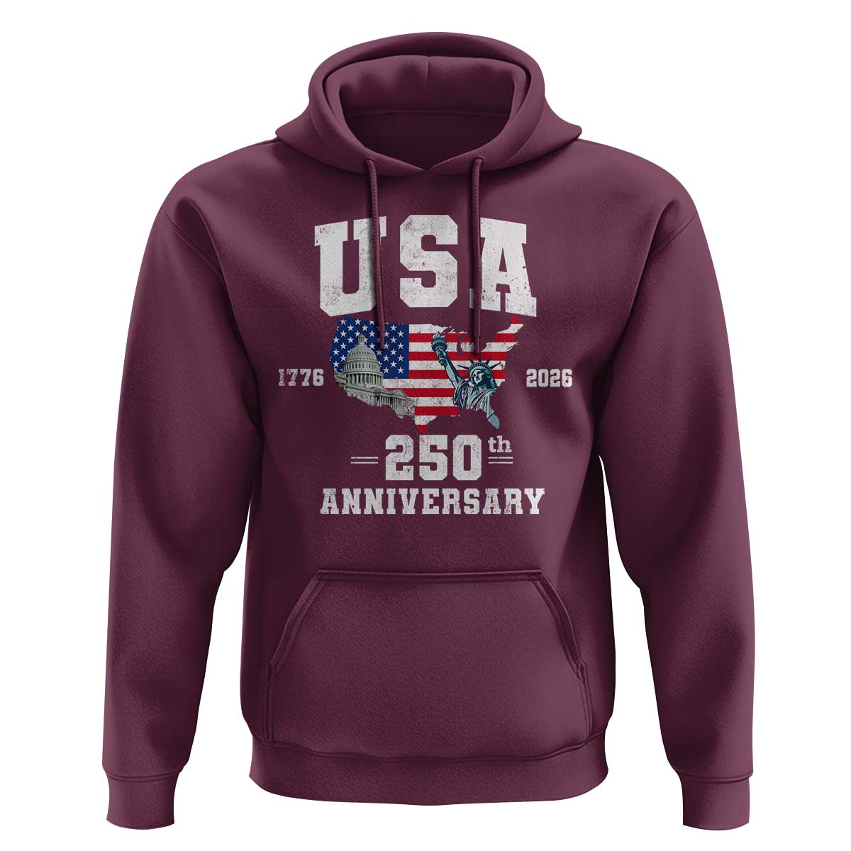 250th Anniversary USA Hoodie 4th of July America US Flag Patriotic 250 Years American Flag