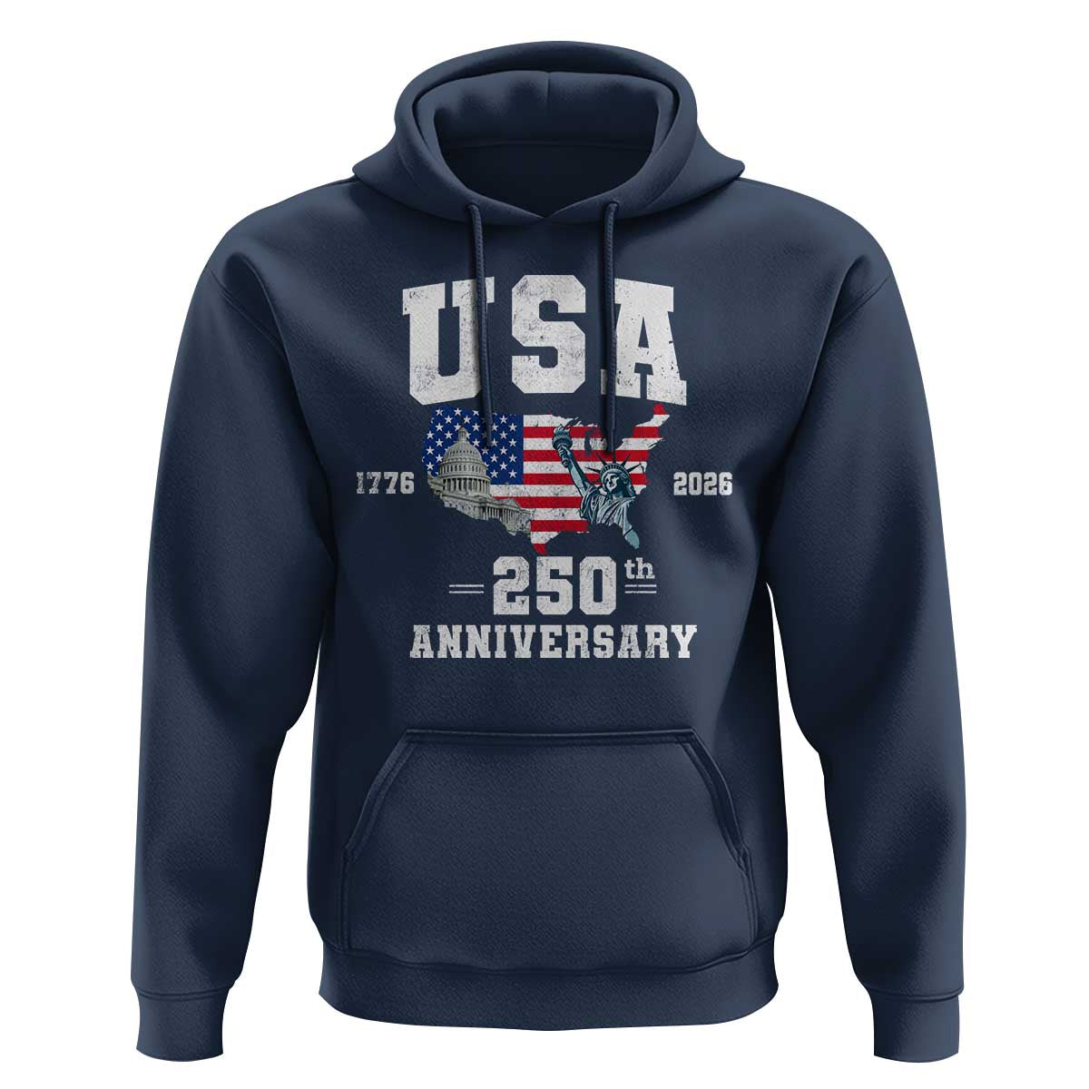 250th Anniversary USA Hoodie 4th of July America US Flag Patriotic 250 Years American Flag