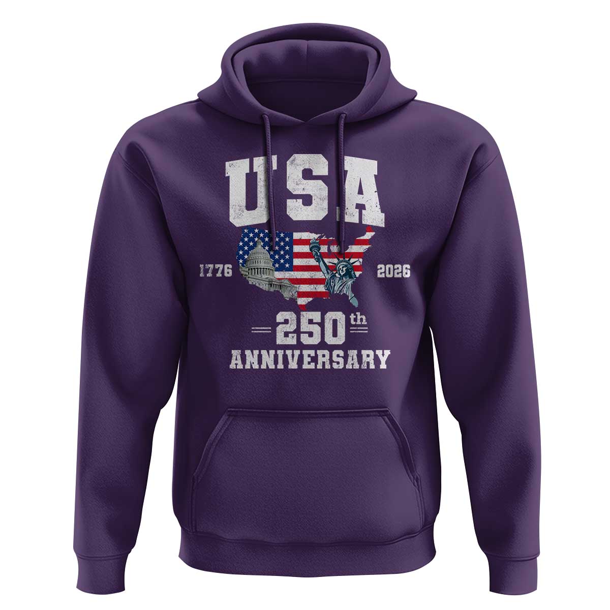 250th Anniversary USA Hoodie 4th of July America US Flag Patriotic 250 Years American Flag