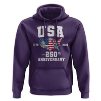 250th Anniversary USA Hoodie 4th of July America US Flag Patriotic 250 Years American Flag